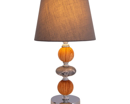 Keramische tafellamp "araga" 36 cm hoog, tafellamp gemaakt van metaal, hout en marmer, met tekstbladen, grijs, met E14 -aansluiting, verlichting voor eetkamer, woonkamer, gang of kantoor