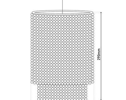Deko hanger lamp "Kira", moderne kroonluchter gemaakt van metaal en plastic in helder/transparant, met E27 -versie en een Øvon 22,5 cm