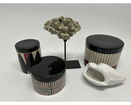 Coral collectie met metalen standaard ( champagnekleur)