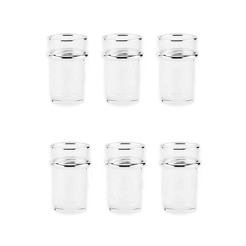 Glazen glazen bekers 175 ml zilveren randen - veel 6