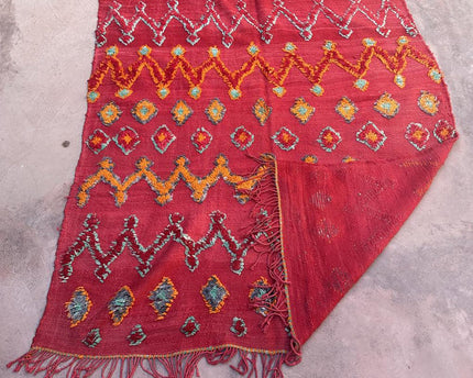 Zuiver wollen Marokkaans Kelim Berber tapijt 163 x 405 cm