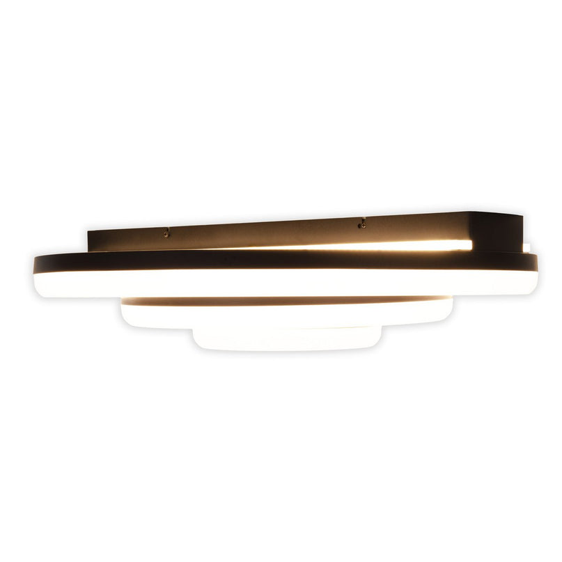 LED CCT-plafondlicht "Circulo" gemaakt van zwart metaal en zandkleurig plastic Ø 60 cm