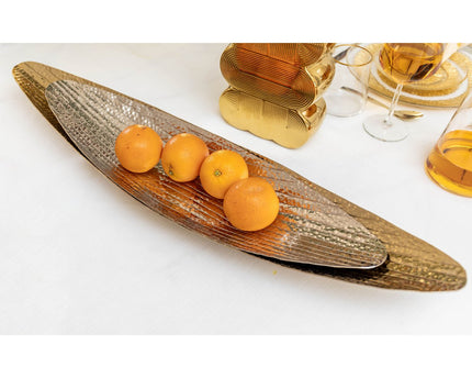 Gouden en zilveren aluminium fruitsneden - veel van 2
