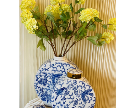 Blauw-witte porseleinen bloemenvaas klein formaat (voor Kitchee Home)