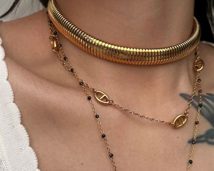 Dikke stretch designarmband en choker