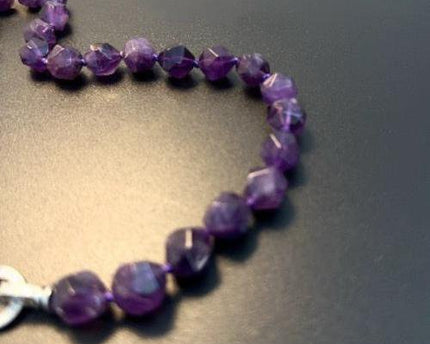 Paarse amethist gefacetteerde kralen choker