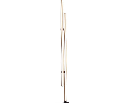 LED -vloerlamp "Onda" H: 130 cm, vloerlamp, metaal en plastic in zwart, geïntegreerde LED, verlichting voor woonkamer, eetkamer of kantoor