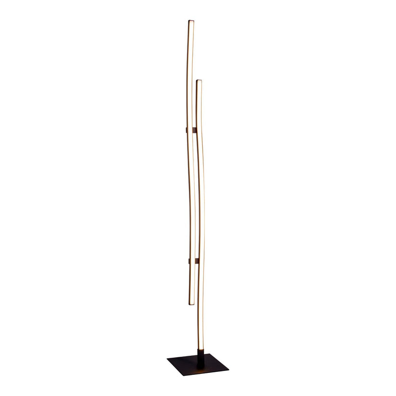 LED -vloerlamp "Onda" H: 130 cm, vloerlamp, metaal en plastic in zwart, geïntegreerde LED, verlichting voor woonkamer, eetkamer of kantoor