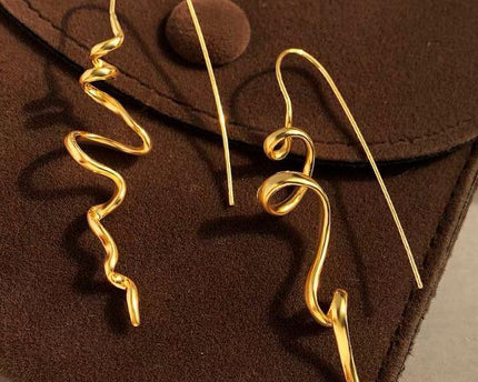 Minimalistische Swirl Line Drop Earring