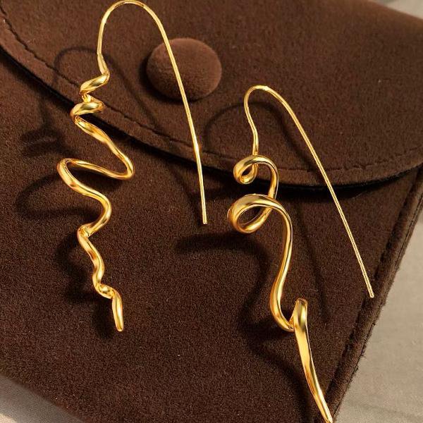 Minimalistische Swirl Line Drop Earring