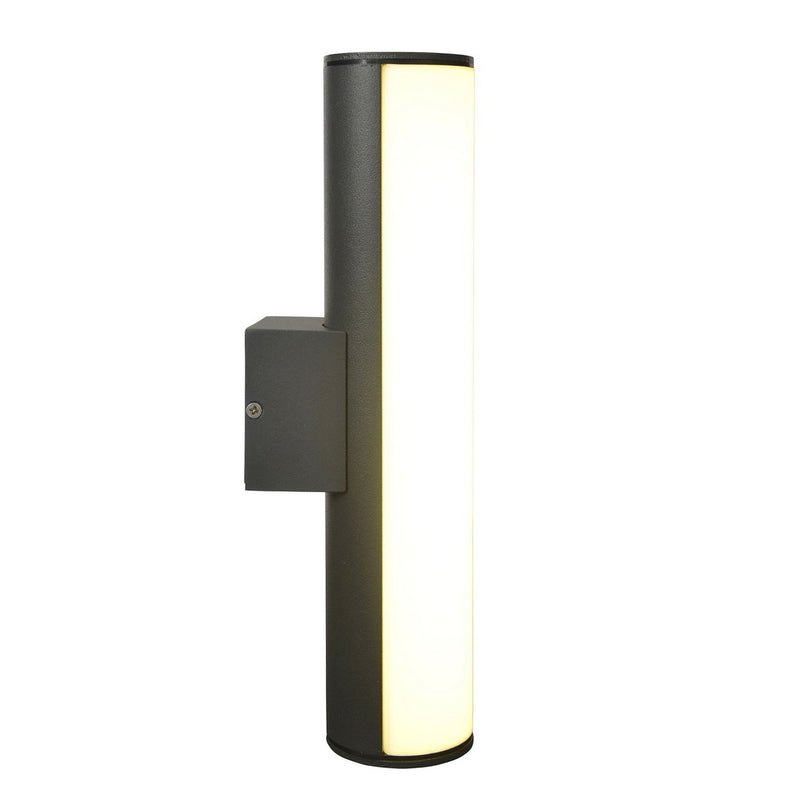 LED -wandlampen "Flair", 30 cm gemaakt van grijs metaal en plastic, met geïntegreerde LED