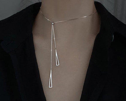 Sterling zilveren driehoek ketting