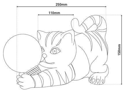 LED Solar Outdoor Lamp "Cat" 25 cm lange decoratie gemaakt van bruin plastic met geïntegreerde LED's