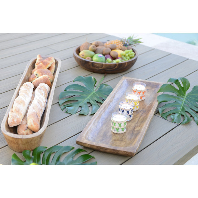 Decoratief houten dienblad 80x28x4,5 cm