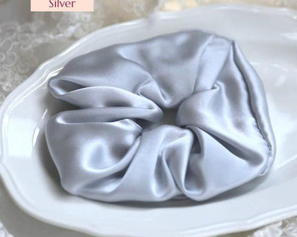 Luxe 100% zijden haarscrunchie - 6 cm breed