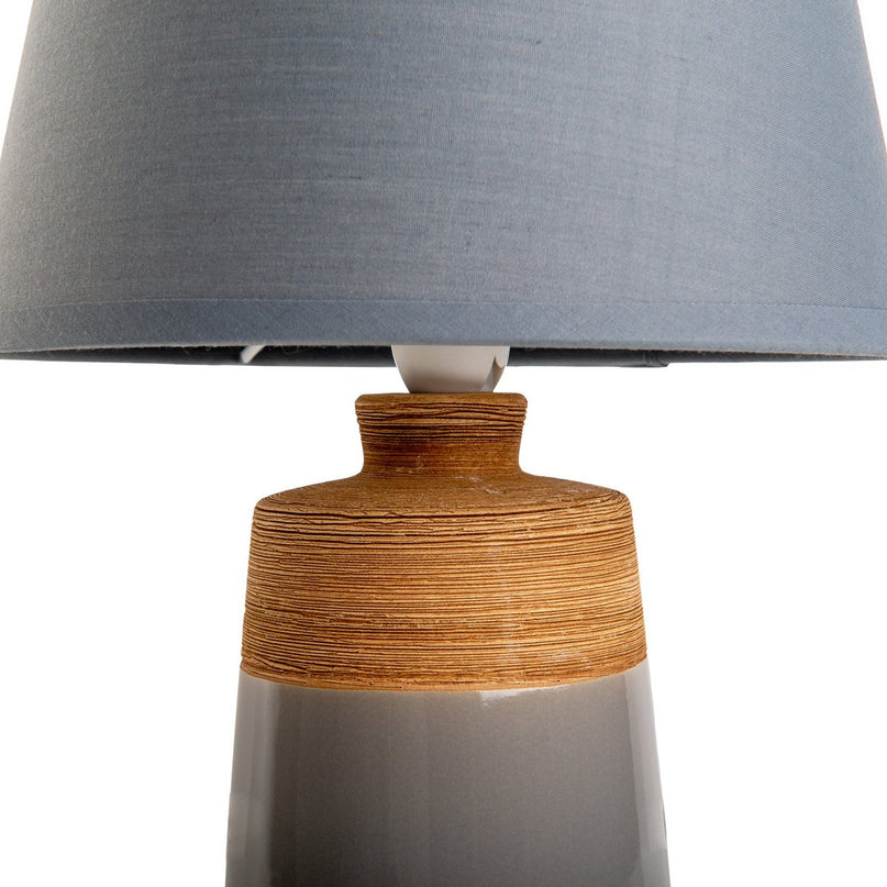 Keramische tafellamp "Talia", tafellamp gemaakt van keramiek, beige/grijs, met E14 -aansluiting, voor eetkamer, woonkamer, gang of kantoor, 31 cm hoog