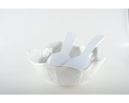 Witte salade bestek in melamine 27x9.5x1cm
