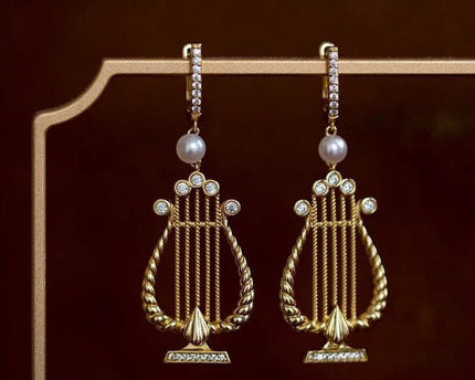 Elegante Griekse harp-geïnspireerde oorbellen