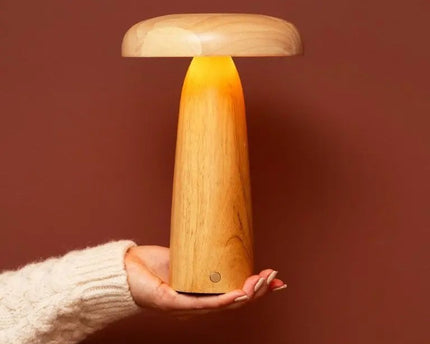 Lennart Houten Tafellamp – Oplaadbare, dimbare en draadloze verlichting