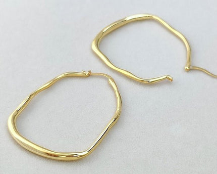 Japanse stijl minimalistische artistieke hoepel oorbellen
