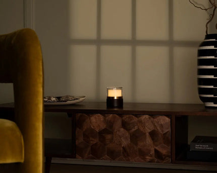 Leo donkerbruine compacte draadloze oplaadbare lamp – natuurlijk hout, dimbaar licht