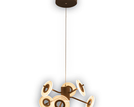 Led hanglamp "discus" gemaakt van zwart metaal en wit plastic met stevig gebouwd -in LED's, hangende lamp voor eetkamer, woonkamer, gang of kantoor met een Øvon ca. 57 cm