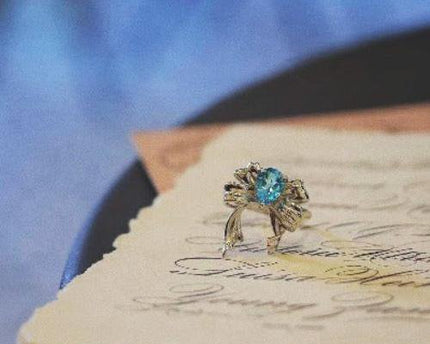 Princess Style Blue Topaz -ringen - verstelbaar