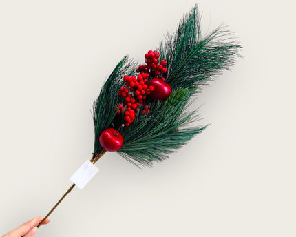 Appel kerstbloemcombinatie  | Zijden kunstbloem | Lengte 61cm  1pcs
