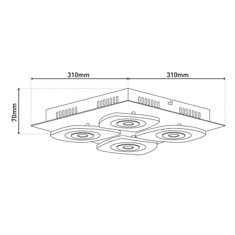 LED wand- en plafondlamp "Lucca"