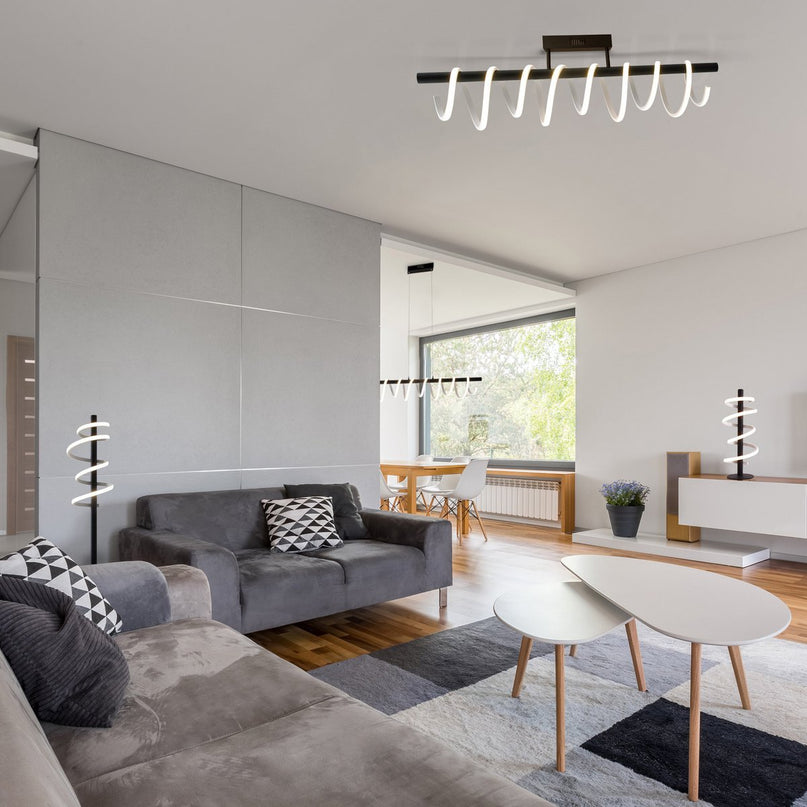 LED -tafellamp "Belleza", moderne metalen en plastic tafellamp in zwart en wit, met stevig gebouwd -in LED's, 50 cm hoog, verlichting voor woonkamer, eetkamer, slaapkamer of kantoor.