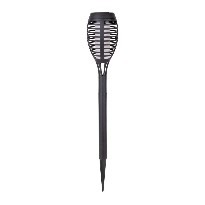 3 Set LED Earth Spit "Torch" 58 cm gemaakt van grijs plastic, met geïntegreerd LED, zonnelampje voor buiten