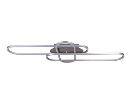 LED CCT-plafondlamp "Carlon" gemaakt van Matt-Silver Aluminium en Plastic, met geïntegreerde LED, 120 cm lang