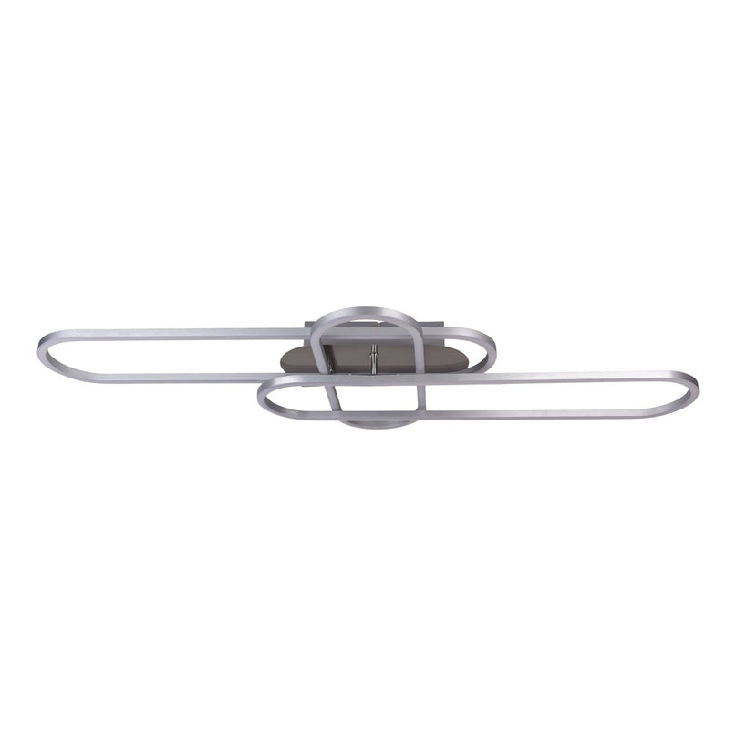 LED CCT-plafondlamp "Carlon" gemaakt van Matt-Silver Aluminium en Plastic, met geïntegreerde LED, 120 cm lang