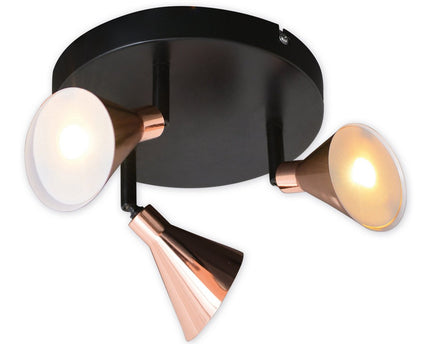 3 LED-wand u. Plafondlamp "Koper" d:38cm