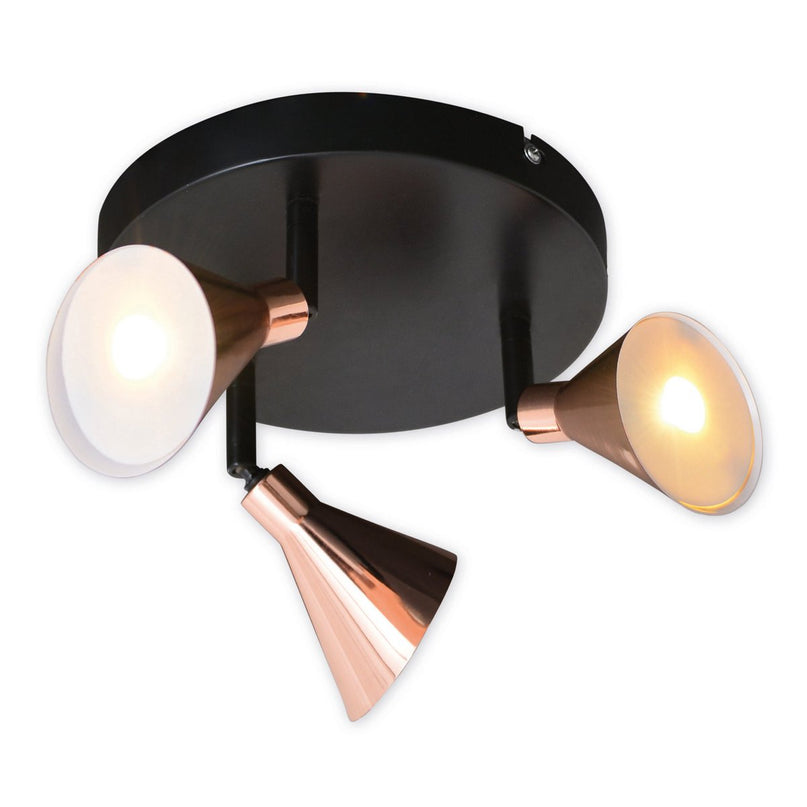 3 LED-wand u. Plafondlamp "Koper" d:38cm