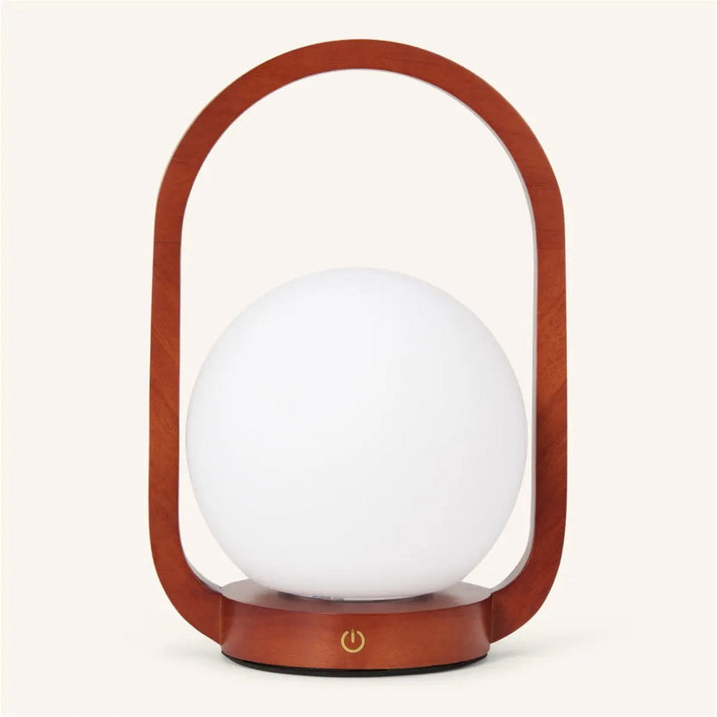 Skye kastanjebruine houten draadloze lamp | Oplaadbaar en dimbaar