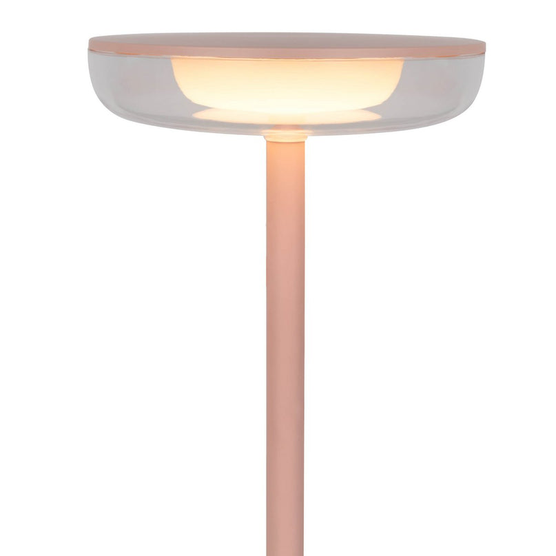 Noteloze tabletlicht "PASI" voor buiten en binnen, gemaakt van metaal en plastic in roze, dimbaar, met aanraking en geheugenfunctie, ca. 26 cm hoog