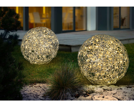 LED Outer Ball "Mistle" Ø 50 cm, voor buiten, vloerlamp - metaal - aluminium - met geïntegreerde LED - Decoratie buiten