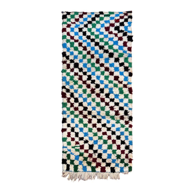 Zuiver wollen Marokkaans Berber-tapijt 76 x 182 cm