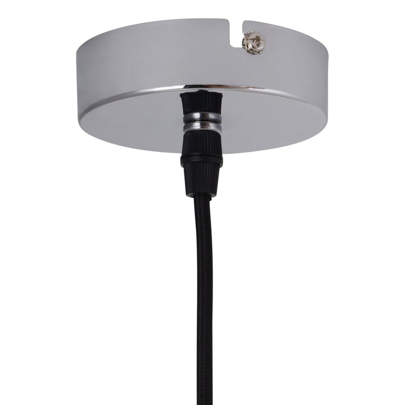 Hanger Lamp "Style", retro klassiek, hanglamp gemaakt van chroom-glanzend metaal met E27-aansluiting, paraplu Ø15 cm, ideaal voor eetkamer, woonkamer en keuken.
