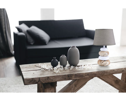 Keramische tafellamp "Stoney", keramische tafellamp in bruin, met E14 -aansluiting, tafellamp voor eetkamer, woonkamer, gang of kantoor, of als een bedlamp, 31 cm hoog