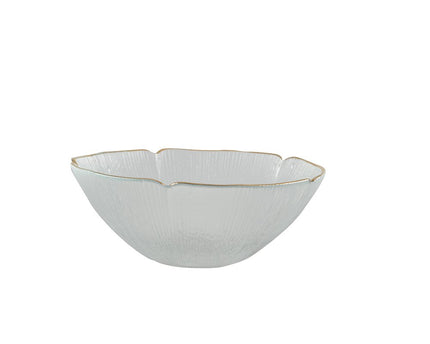 Glazen bloemenbeker met gouden rand 16 cm