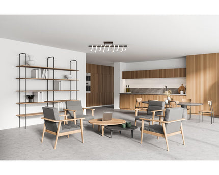 LED -plafondlicht "Belleza", moderne metalen plafondlamp en plastic in zwart en wit, met stevig gebouwd -in LED's, dimbaar, ongeveer 100 cm lang. De ideale verlichting voor woonkamer, eetkamer of keuken.