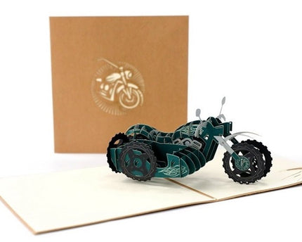 3D -kaart voor hem voor papa - Jeep en Motorbike Design
