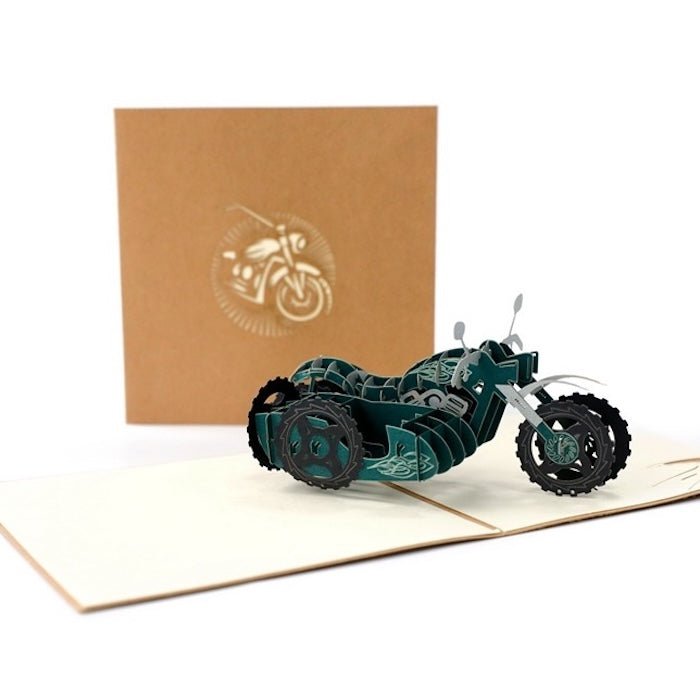 3D -kaart voor hem voor papa - Jeep en Motorbike Design