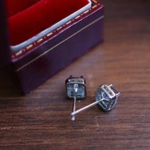 Fancy Square Saffier Gem -oorbellen