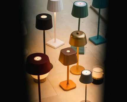 Ava Stone Gray - Oplaadbare tafellamp | Stijlvol, draadloos lamp en dimbaar