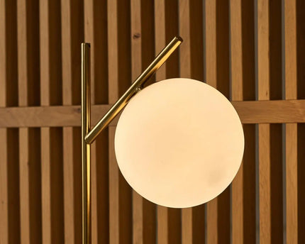 Madison Marmeren Lamp met Matglazen Bol – Elegante Tafellamp