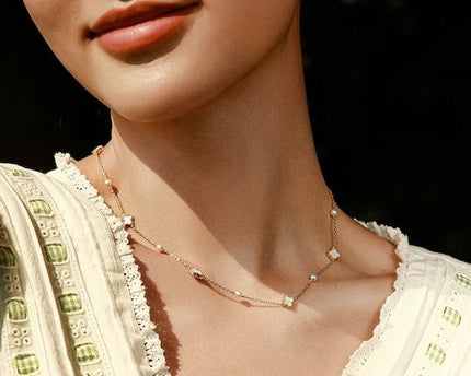 Elegante MOP Lucky Clover parels kralen ketting