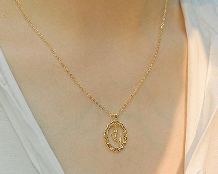 Moderne Vintage Tulpenketting - Goud vermeil